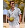 image:imageCOOFANDY Mens Linen Shirts Short Sleeve Casual Shirts Button Down Shirt for Men Beach Summer Wedding ShirtLeafgrey