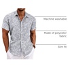 image:imageCOOFANDY Mens Linen Shirts Short Sleeve Casual Shirts Button Down Shirt for Men Beach Summer Wedding ShirtLeafgrey
