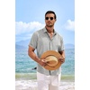 image:imageCOOFANDY Mens Linen Shirts Short Sleeve Casual Shirts Button Down Shirt for Men Beach Summer Wedding ShirtLight Grey