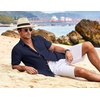 image:imageCOOFANDY Mens Linen Shirts Short Sleeve Casual Shirts Button Down Shirt for Men Beach Summer Wedding ShirtNavy Blue