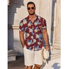 image:imageCOOFANDY Mens Linen Shirts Short Sleeve Casual Shirts Button Down Shirt for Men Beach Summer Wedding ShirtPhuket Sunset