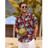image:imageCOOFANDY Mens Linen Shirts Short Sleeve Casual Shirts Button Down Shirt for Men Beach Summer Wedding ShirtPhuket Sunset