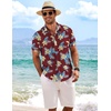 image:imageCOOFANDY Mens Linen Shirts Short Sleeve Casual Shirts Button Down Shirt for Men Beach Summer Wedding ShirtPhuket Sunset