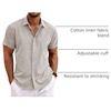 image:imageCOOFANDY Mens Linen Shirts Short Sleeve Casual Shirts Button Down Shirt for Men Beach Summer Wedding ShirtStone