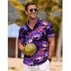 image:imageCOOFANDY Mens Linen Shirts Short Sleeve Casual Shirts Button Down Shirt for Men Beach Summer Wedding ShirtSunsetblue Purple