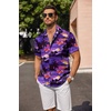 image:imageCOOFANDY Mens Linen Shirts Short Sleeve Casual Shirts Button Down Shirt for Men Beach Summer Wedding ShirtSunsetblue Purple