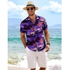 image:imageCOOFANDY Mens Linen Shirts Short Sleeve Casual Shirts Button Down Shirt for Men Beach Summer Wedding ShirtSunsetblue Purple