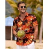 image:imageCOOFANDY Mens Linen Shirts Short Sleeve Casual Shirts Button Down Shirt for Men Beach Summer Wedding ShirtSunsetred