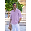 image:imageCOOFANDY Mens Long Sleeve Button Down Shirts Casual Cotton Linen Shirts Summer Beach Shirt with Pocket