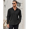 image:imageCOOFANDY Mens Long Sleeve Button Down Shirts Wrinkle Free Untucked Shirts Casual Dress Shirt for MenBlack