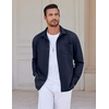 image:imageCOOFANDY Mens Long Sleeve Button Down Shirts Wrinkle Free Untucked Shirts Casual Dress Shirt for MenDark Blue