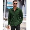 image:imageCOOFANDY Mens Long Sleeve Button Down Shirts Wrinkle Free Untucked Shirts Casual Dress Shirt for MenGreen