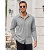image:imageCOOFANDY Mens Long Sleeve Button Down Shirts Wrinkle Free Untucked Shirts Casual Dress Shirt for MenLight Grey