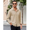 image:imageCOOFANDY Mens Long Sleeve Button Down Shirts Wrinkle Free Untucked Shirts Casual Dress Shirt for MenLight Khaki