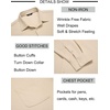 image:imageCOOFANDY Mens Long Sleeve Button Down Shirts Wrinkle Free Untucked Shirts Casual Dress Shirt for MenLight Khaki