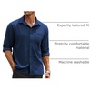 image:imageCOOFANDY Mens Long Sleeve Button Down Shirts Wrinkle Free Untucked Shirts Casual Dress Shirt for MenNavy Blue