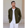 image:imageCOOFANDY Mens Long Sleeve Button Down Shirts Wrinkle Free Untucked Shirts Casual Dress Shirt for MenOlive Green