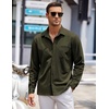 image:imageCOOFANDY Mens Long Sleeve Button Down Shirts Wrinkle Free Untucked Shirts Casual Dress Shirt for MenOlive Green