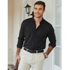 image:imageCOOFANDY Mens Long Sleeve Dress Shirt Casual Button Down Shirts Wrinkle Free Untucked ShirtBlack