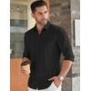 image:imageCOOFANDY Mens Long Sleeve Dress Shirt Casual Button Down Shirts Wrinkle Free Untucked ShirtBlack