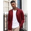 image:imageCOOFANDY Mens Long Sleeve Dress Shirt Casual Button Down Shirts Wrinkle Free Untucked ShirtWine Red