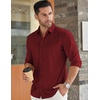 image:imageCOOFANDY Mens Long Sleeve Dress Shirt Casual Button Down Shirts Wrinkle Free Untucked ShirtWine Red