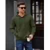 image:imageCOOFANDY Mens Long Sleeve Hooded Sweatshirt Casual Lightweight Hoodies Pullover Textured Drawstring Hoodie with Kanga PocketArmy Green