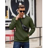 image:imageCOOFANDY Mens Long Sleeve Hooded Sweatshirt Casual Lightweight Hoodies Pullover Textured Drawstring Hoodie with Kanga PocketArmy Green