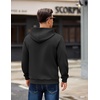 image:imageCOOFANDY Mens Long Sleeve Hooded Sweatshirt Casual Lightweight Hoodies Pullover Textured Drawstring Hoodie with Kanga PocketBlack