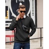 image:imageCOOFANDY Mens Long Sleeve Hooded Sweatshirt Casual Lightweight Hoodies Pullover Textured Drawstring Hoodie with Kanga PocketBlack