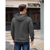 image:imageCOOFANDY Mens Long Sleeve Hooded Sweatshirt Casual Lightweight Hoodies Pullover Textured Drawstring Hoodie with Kanga PocketDark Gray