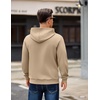 image:imageCOOFANDY Mens Long Sleeve Hooded Sweatshirt Casual Lightweight Hoodies Pullover Textured Drawstring Hoodie with Kanga PocketKhaki