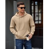image:imageCOOFANDY Mens Long Sleeve Hooded Sweatshirt Casual Lightweight Hoodies Pullover Textured Drawstring Hoodie with Kanga PocketKhaki