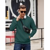 image:imageCOOFANDY Mens Long Sleeve Hooded Sweatshirt Casual Lightweight Hoodies Pullover Textured Drawstring Hoodie with Kanga PocketLake Green