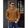 image:imageCOOFANDY Mens Long Sleeve Hooded Sweatshirt Casual Lightweight Hoodies Pullover Textured Drawstring Hoodie with Kanga PocketLight Brown