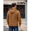 image:imageCOOFANDY Mens Long Sleeve Hooded Sweatshirt Casual Lightweight Hoodies Pullover Textured Drawstring Hoodie with Kanga PocketLight Brown