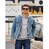 image:imageCOOFANDY Mens Long Sleeve Hooded Sweatshirt Casual Lightweight Hoodies Pullover Textured Drawstring Hoodie with Kanga PocketLight Gray