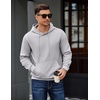 image:imageCOOFANDY Mens Long Sleeve Hooded Sweatshirt Casual Lightweight Hoodies Pullover Textured Drawstring Hoodie with Kanga PocketLight Gray