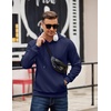 image:imageCOOFANDY Mens Long Sleeve Hooded Sweatshirt Casual Lightweight Hoodies Pullover Textured Drawstring Hoodie with Kanga PocketNavy Blue