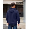 image:imageCOOFANDY Mens Long Sleeve Hooded Sweatshirt Casual Lightweight Hoodies Pullover Textured Drawstring Hoodie with Kanga PocketNavy Blue