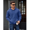image:imageCOOFANDY Mens Long Sleeve Hooded Sweatshirt Casual Lightweight Hoodies Pullover Textured Drawstring Hoodie with Kanga PocketRoyal Blue