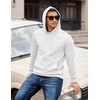 image:imageCOOFANDY Mens Long Sleeve Hooded Sweatshirt Casual Lightweight Hoodies Pullover Textured Drawstring Hoodie with Kanga PocketWhite