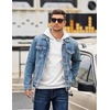 image:imageCOOFANDY Mens Long Sleeve Hooded Sweatshirt Casual Lightweight Hoodies Pullover Textured Drawstring Hoodie with Kanga PocketWhite