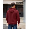 image:imageCOOFANDY Mens Long Sleeve Hooded Sweatshirt Casual Lightweight Hoodies Pullover Textured Drawstring Hoodie with Kanga PocketWine Red