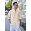 image:imageCOOFANDY Mens Long Sleeve Oxford Dress Shirts Button Down Shirt Casual Band Collar ShirtsBeige