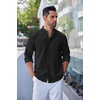 image:imageCOOFANDY Mens Long Sleeve Oxford Dress Shirts Button Down Shirt Casual Band Collar ShirtsBlack
