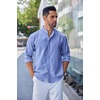 image:imageCOOFANDY Mens Long Sleeve Oxford Dress Shirts Button Down Shirt Casual Band Collar ShirtsBlue