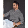 image:imageCOOFANDY Mens Long Sleeve Oxford Dress Shirts Button Down Shirt Casual Band Collar ShirtsDark Grey