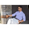 image:imageCOOFANDY Mens Long Sleeve Oxford Dress Shirts Button Down Shirt Casual Band Collar ShirtsLight Blue