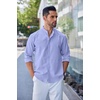image:imageCOOFANDY Mens Long Sleeve Oxford Dress Shirts Button Down Shirt Casual Band Collar ShirtsLight Blue